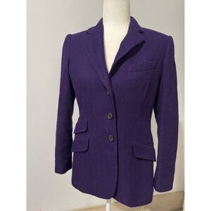 Lauren Ralph Lauren purple blazer silk cotton blend 8P
